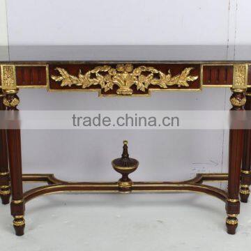 Art Deco Brown And Gold Console Table photo-3