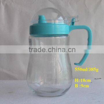 550ml 18oz Kitchen use Glass oil bottle vinegar jar with plastic lid