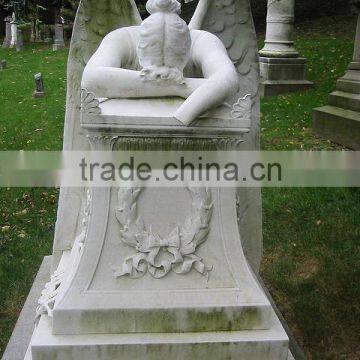Chinese Stone Carving Stone Carving Marble Angels Statues for Cemeteries photo-3