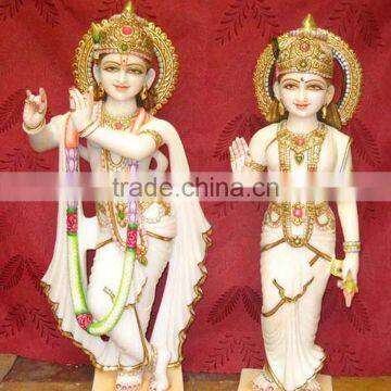 Regional Feature antique stone crarving marble radha krishna statue