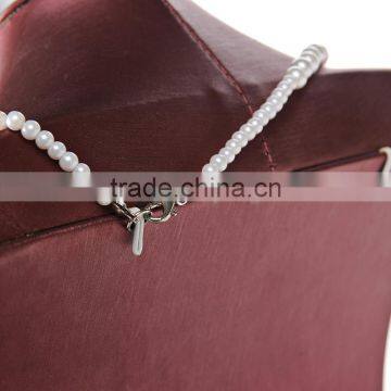 Red Leather Wood Jewelry Display Neck Stands photo-3