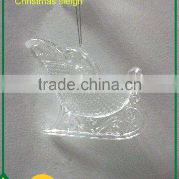 Acrylic clear sleigh outdoor Christmas ornament