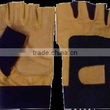 Half Finger Pig Skin leather Weight Lifting Glove