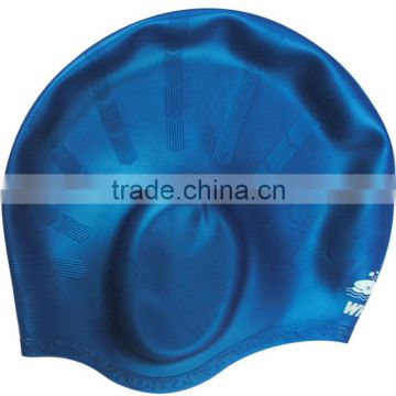 China factory OEM printing adult long hair ear protection silicone swim