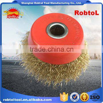 5" Steel Wire Cup Brush Wheel Twist Knot Crimped Bowl Disc Abrasive Round Grinding Cheaning Brush photo-3