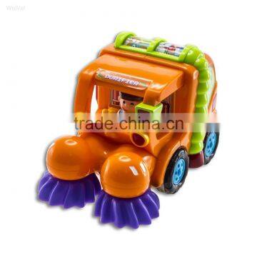Push and Go Friction Powered Car Toys for Boys - Street Sweeper Truck, Cement Mixer Truck, Harvester Toy Truck photo-4