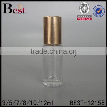 Cosmrtics 5ml 10ml Small Roll on Bottle Frosted Perfume Tube Glass Roll Bottle Vial With Gold Cap China photo-3