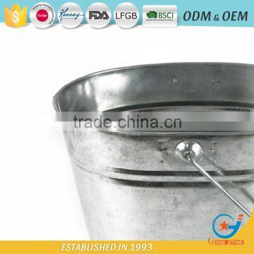 Galvanized bucket garden trash garbage bin