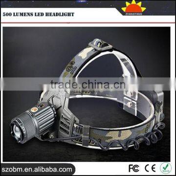 Rechargble Adjustable Zoom Headlamp 500 Lumens Led Headlight