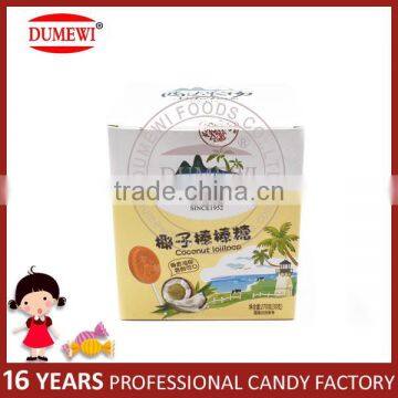Brown Sweet OEM Printing Hard Coconut Flavor Lollipop Candy photo-6