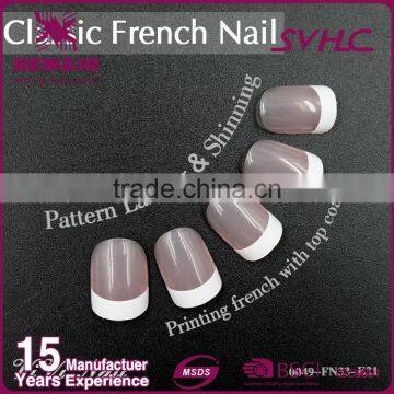 Colorful Press Stick on Artificial French Nails With Glue photo-3