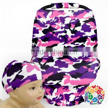Navy Floral Stretchy Baby Car Seat Covers Multi-fonction Car Seat Cover For Baby Stroller Mum Breast Feeding Nursing Cover photo-3