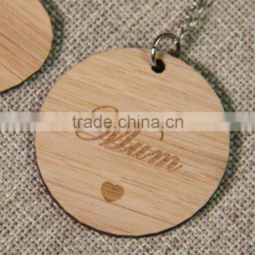 Custom Bamboo Wood Laser Engraved Keyring With Logo photo-2