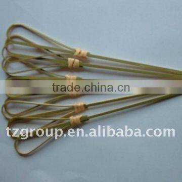 natural bbq bamboo sticks with craft/bamboo art skewer-double heart