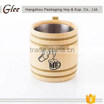 hot-sale ec-friendly wooden Beer mug with handle