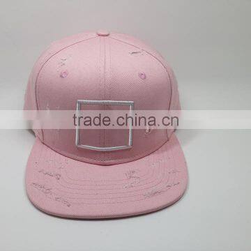 2015 Latest design cap fashion washed broken snapback hat and cap with 3D embroidery LOGO