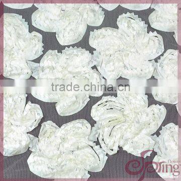 White Embroidery Coiling Ribbon Lace Applique Work Design 3d Lace Fabric photo-4