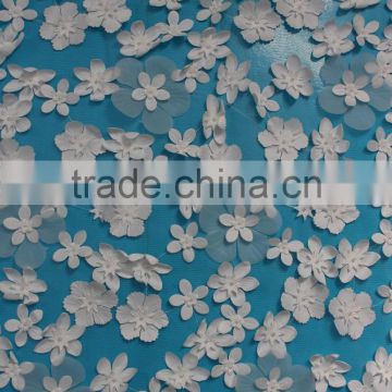 China manufacturer 3d flower lace embroidered fabric