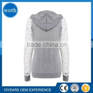 Hoodies Women Custom Lace Hoodies Blank High Quality Female Long Sleeve Sweatshirt Hoodie Women Plain photo-3