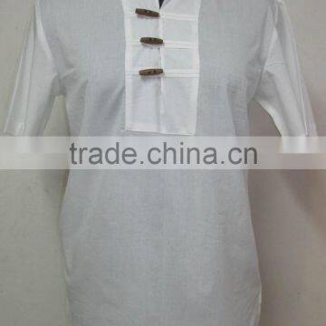 men shirt with wooden buttons