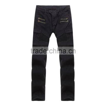 2016 Hot Men's Fashion Men's Jeans Brand Cyclists Hole Zipper Jeans Personality Male Personality Beggar Pants