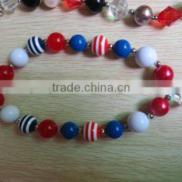 Hot sale wholesale online fashion girl pendant chunky bubblegum necklace wholesale rainbow chunky statement necklace for girls