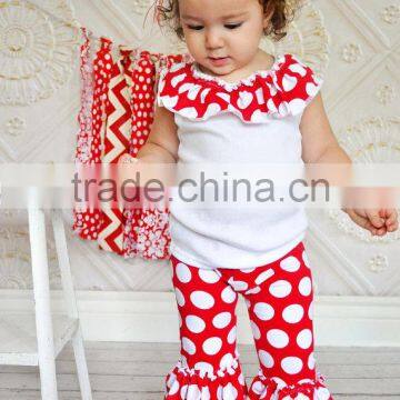 Wholesale Children's Boutique Clothing Christmas Baby Girls Ruffled Christmas Outfits photo-4