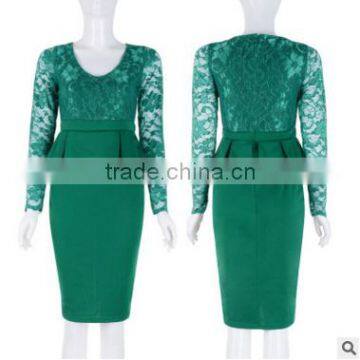 F20037A Lady Patchwork Dress Design Top Fashion Sexy Women Lace Dress photo-2