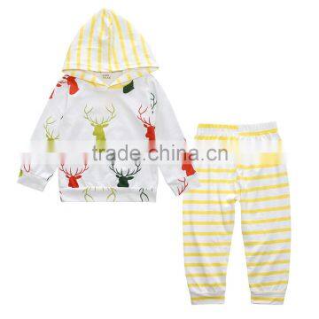 S17480A New Spring Autumn Newborn Baby Girl Clothes Long Sleeve T Shirt +Pant + Hat 3PCS/Set photo-2