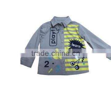 2017 new autumn design grey printed boys shirt