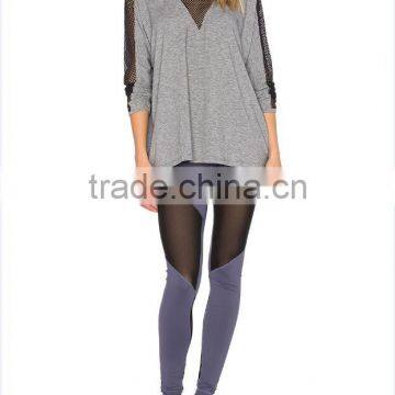 Hot Selling Custom Design Women Colorful Mesh Insert Yoga Pants/sheer Mesh Yoga Leggings photo-6