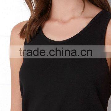 2015 New Style Shirt Top Design for Women Black Romper photo-5