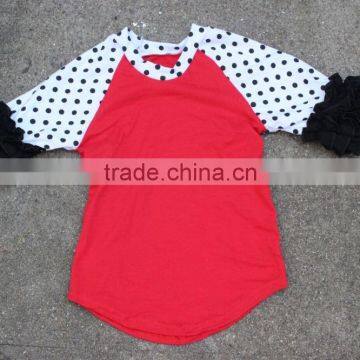 Pernickety Boutique Baby Girl Raglan Shirt Ruffle Long and the 3/4 Sleeve Wholesale 2016 Winter Shirt Children Girls Top photo-4