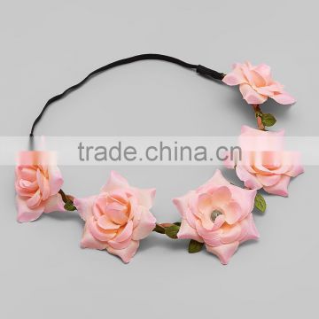 Newest Style Light Pink Ombre Roses Flower Headband For Girl Baby Girl Crown Headband Children Accessories A-NP-HA905-210