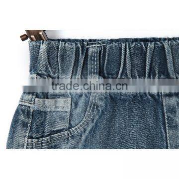 OEM Service Bulk Wholesale Sunflower Print Denim Baby Jeans With Fray Hem photo-4