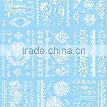 popular white lace bridal tattoo sticker henna temporary tattoo