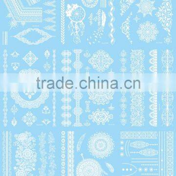 Popular White Lace Bridal Tattoo Sticker Henna Temporary Tattoo