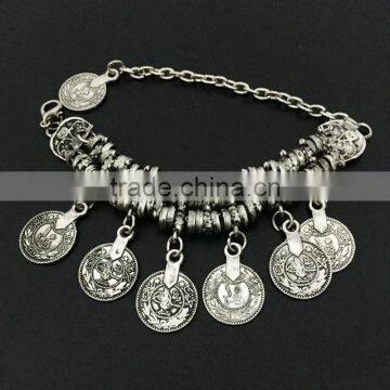 Turkish Jewelry Bohemian Ethnic Silver Coin Bracelet Anklet Gift photo-4