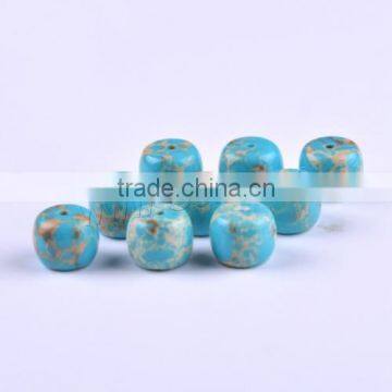 New wholesale jewelry Natural turquoise bead Drum blue color with 1mm hole