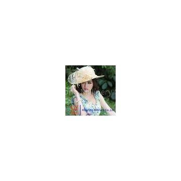 handmade Party / Wedding ladies straw hat With Big Flowers Fascinator