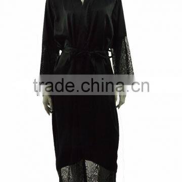 High Quality Black Lace Robe