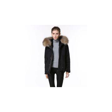 Wholesale Cotton Shell Faux Fur Lining Coat Women Stylish Trench Coat