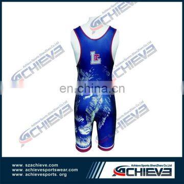 2017 summer sublimate wrestling singlet customized sliver wrestling dresses