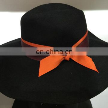 Black fedora hat, wide brim