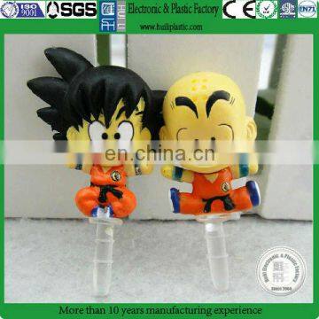 Dragon ball z dust plug phone,Custom cell phone dust plug,OEM pvc dust plug wholesale