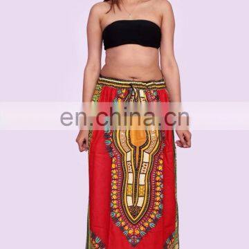 Indian 2017 Long Maxi Skirt Elastic Waist Ankara Skirt African Ethnic Dashiki Print Skirt