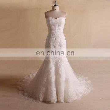 Nectarean Sweet Heart Strapless Pleated ORG See Through Lace Back Wedding Dress