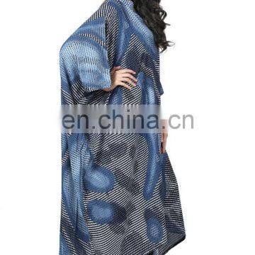 Women's Fusion Dotted Printed Style Free Size Kaftan Girls Party Wear Dresses 2017 / Actresses Dresses Collection (kaftans 2017) photo-5