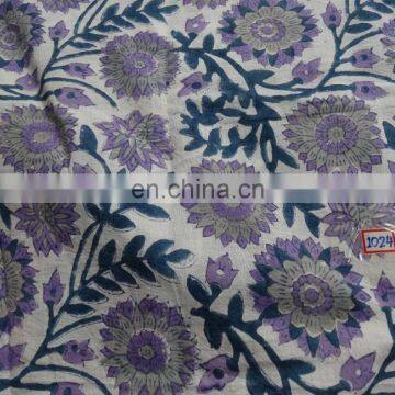 Designer sanganeri Hand block print fabric indian floral cotton printed fabric from india