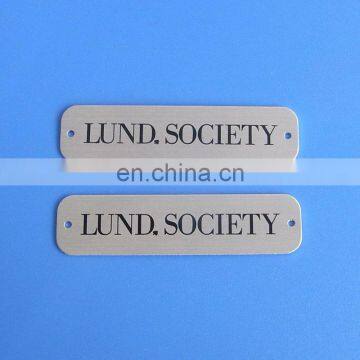 aluminum print logo handbag label name plate with two holes